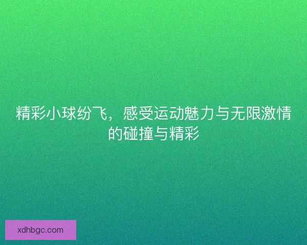 精彩小球纷飞,感受运动魅力与无限激情的碰撞与精彩 精彩小球纷飞,感受运动魅力与无限激情的碰撞与精彩