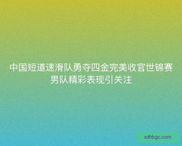 中国短道速滑队勇夺四金完美收官世锦赛男队精彩表现引关注 中国短道速滑队勇夺四金完美收官世锦赛男队精彩表现引关注